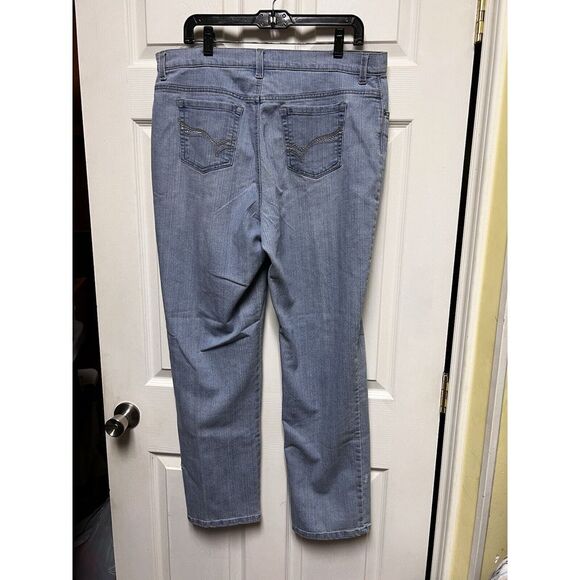 DBHc) Gloria Vanderbilt Jeans Women Size‎ 16 Blue 36x28 High Rise Straight Denim - Picture 5 of 9